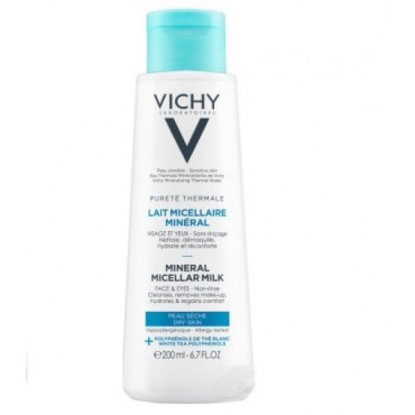 VICHY PURETE THERMALE LAIT MICELLAIRE MINERAL PEAU SECHE 200ML