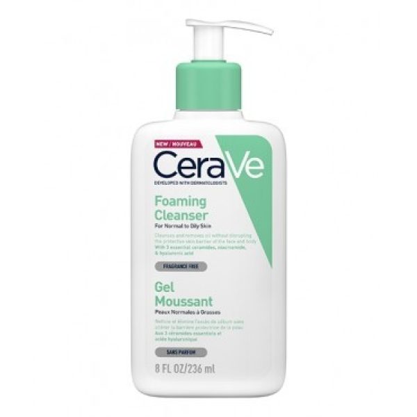 CERAVE GEL MOUSSANT PEAUX NORMALES À GRASSES 236ML